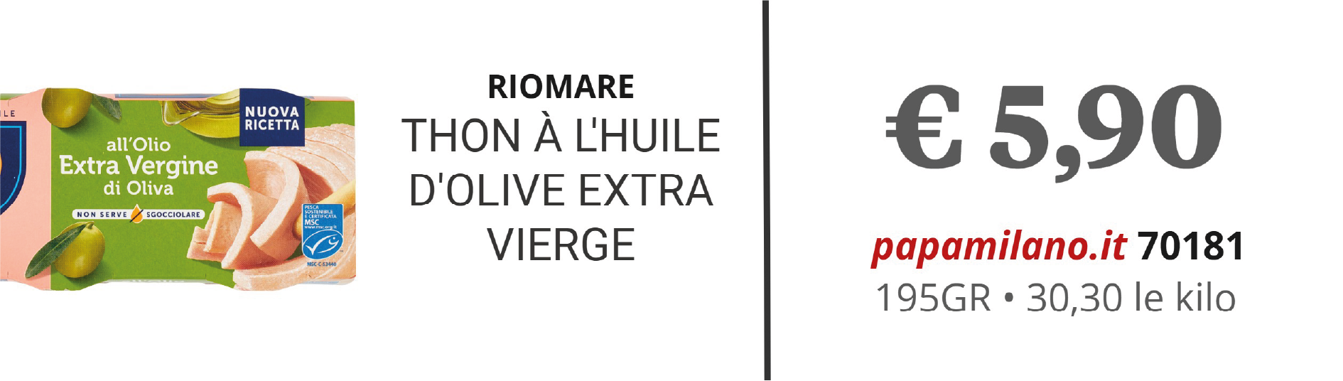 RIOMARE THON À L'HUILE D'OLIVE EXTRA VIERGE